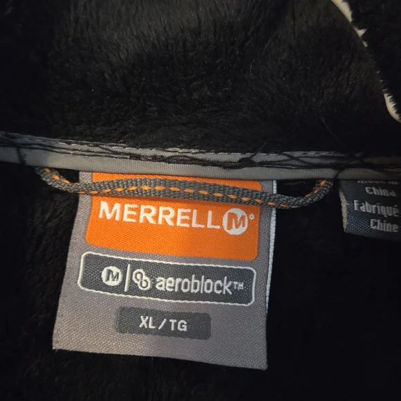 Merrell Soft Shell Fleece Lined Hooded Trench Coat Black XL Aeroblock EUC - Picture 4 of 12